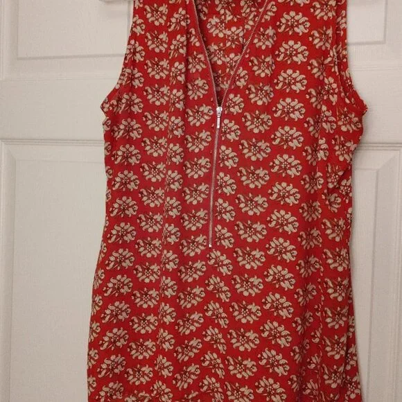 XL SHIRT Premise Studio Sleeveless Red/Cream Shirt XL - Picture 4 of 6